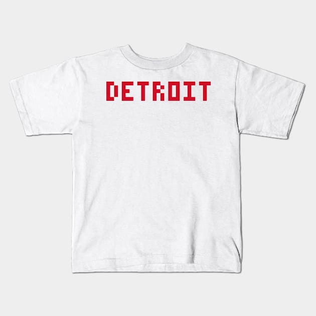 Pixel Hockey City Detroit 2017 Kids T-Shirt by gkillerb